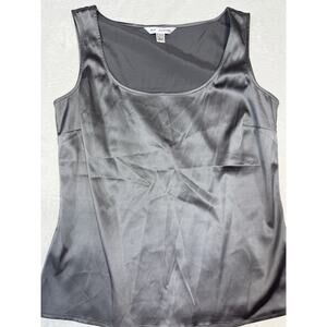 St John Knits Silk Tank,Top,Shell Gun Metal Gray MSRP $295